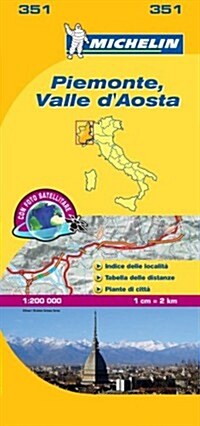 Michelin Map Italy: Piemonte, Valle dAosta 351 (Folded, 7)