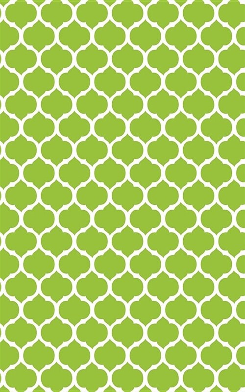 Moroccan Trellis - Lime Green 101 - Lined Notebook with Margins 5x8: 101 Pages, 5 X 8, College Ruled, Journal, Soft Cover (Paperback)