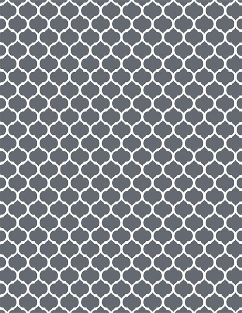 Moroccan Trellis - Slate Grey 101 - Lined Notebook with Margins 8.5x11: 101 Pages, 8.5 X 11, College Ruled, Journal, Soft Cover (Paperback)