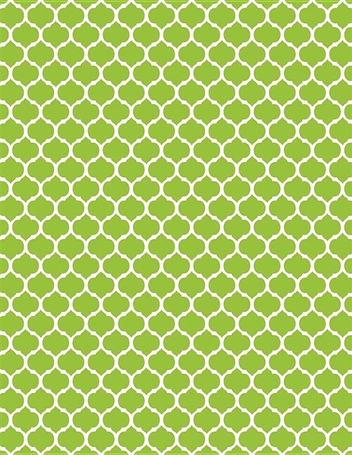 Moroccan Trellis - Lime Green 101 - Lined Notebook with Margins 8.5x11: 101 Pages, 8.5 X 11, College Ruled, Journal, Soft Cover (Paperback)