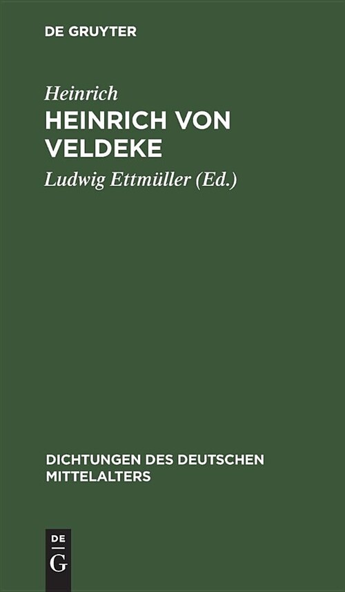 Heinrich Von Veldeke (Hardcover)