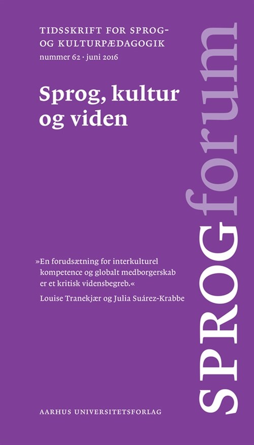 Sprog, Kultur Og Viden (Paperback)