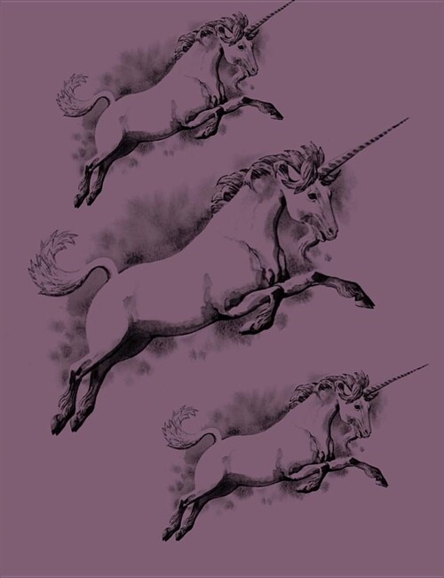 Purple Unicorn Notebook: Sketched Unicorn Composition Book, 200 Pages7_44x9_69 (Paperback)