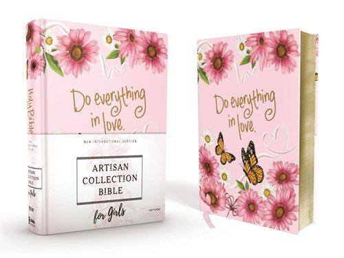 Niv, Artisan Collection Bible for Girls, Cloth Over Board, Pink Daisies, Designed Edges Under Gilding, Red Letter, Comfort Print (Hardcover)