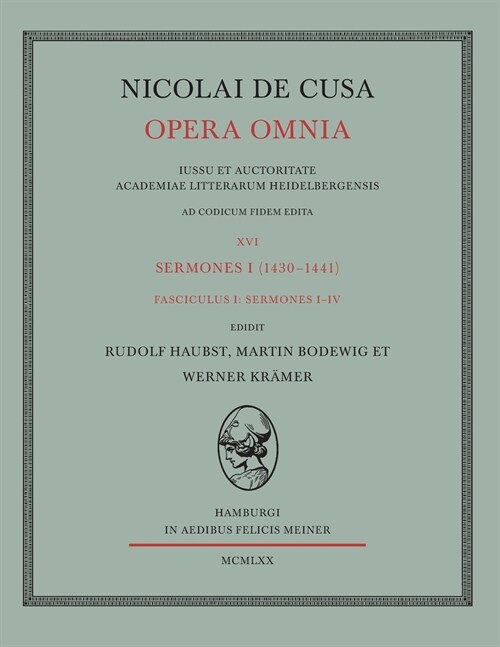 Nicolai de Cusa Opera Omnia / Nicolai de Cusa Opera Omnia (Paperback)