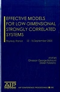 Effective Models for Low-Dimensional Strongly Correlated Systems (Hardcover, 2006)