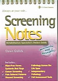 Screening Notes (Paperback, 1st, Spiral)