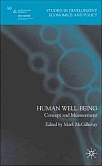 Human Well-being : Concept and Measurement (Hardcover)