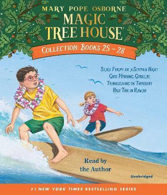 [중고] Magic Tree House Collection: Books 25-28: #25 Stage Fright on a Summer Night; #26 Good Morning, Gorillas; #27 Thanksgiving on Thursday; #28 High  (Audio CD)