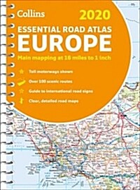 2020 Collins Essential Road Atlas Europe (Spiral Bound, New ed)
