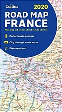 2020 Collins Map of France (Sheet Map, folded, New ed)
