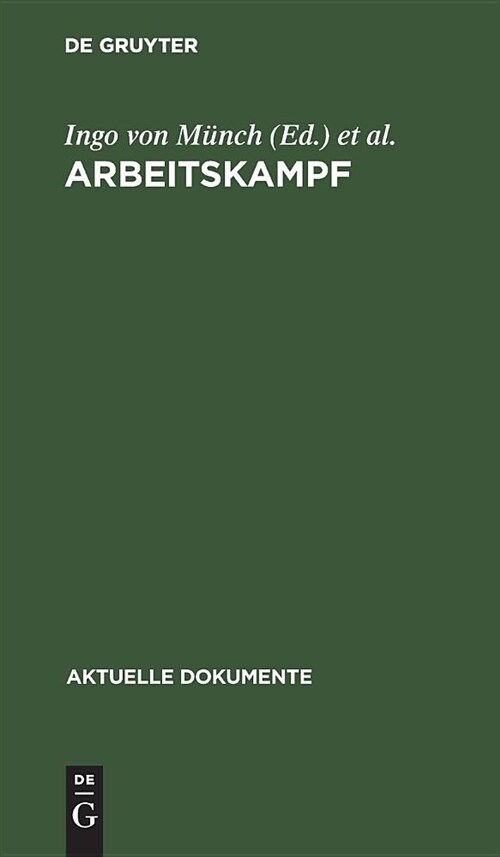 Arbeitskampf (Hardcover, Reprint 2018)