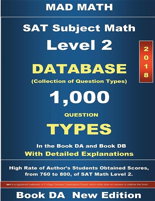 2018 SAT Subject Math Level 2 Book Da (Paperback)
