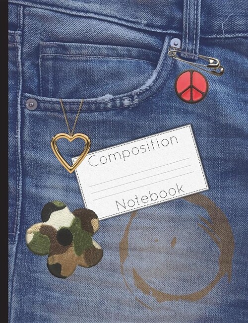 Jeans Pocket Design Composition Notebook: College Ruled Lined 200 Page Book (7.44 X 9.69) (Paperback)