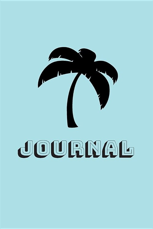 Journal: Retro Aqua Palm Tree (Paperback)