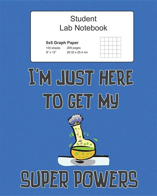 Student Graph Paper Lab Notebook: Log Book Journal with Quad Ruled 5x5 Grid, 200 Pages 100 Sheets, Large 8 X 10 Size, Softcover (Paperback)