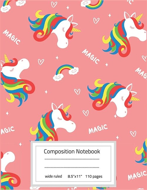 Composition Notebook: Wide Ruled Lined Writing Paper For School Office Home Student Teacher 110 Pages, 8.5x11 Childrens Journal Writing (S (Paperback)