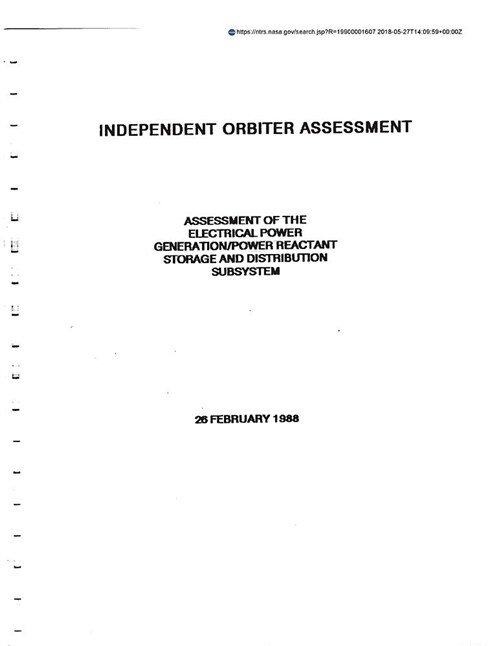 Independent Orbiter Assessment (Ioa): Assessment of the Electrical Power Generation/Power Reactant Storage and Distribution Subsystem Fmea/CIL (Paperback)