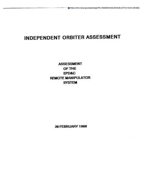 Independent Orbiter Assessment (Ioa): Assessment of the Epd and C/Remote Manipulator System Fmea/CIL (Paperback)