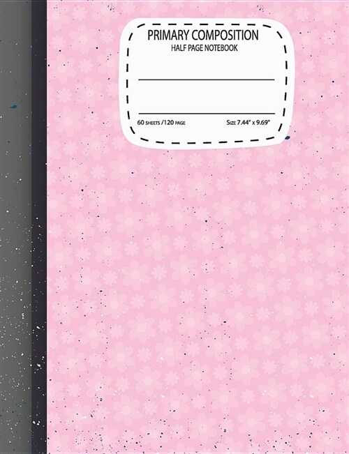 Primary Composition Half Page Notebook: Composition Primary Journal K-2, Unicorn for Grades K-2 for Kids Kindergarten Half Ruled Half Blank Draw and W (Paperback)