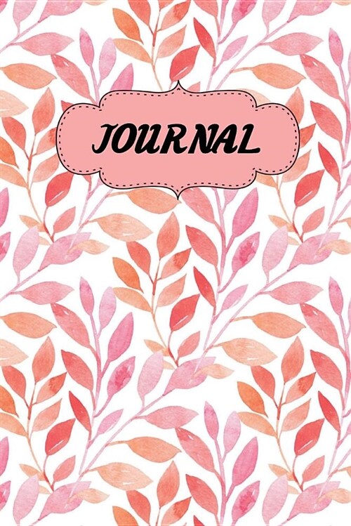 Journal: Red and Pink Watercolor Leaves, 120 Lined Pages To Write On, Personal Diary, Notebook, Planner, 6 x 9, (Paperback)