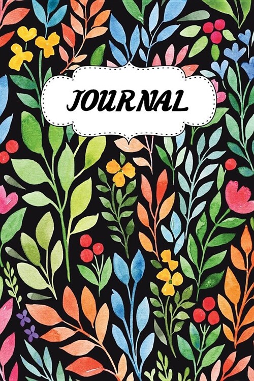 Journal: Colorful Leaves on Black Background, 120 Lined Pages To Write on, Personal Diary, Notebook, Planner, 6 x 9, Journal (Paperback)