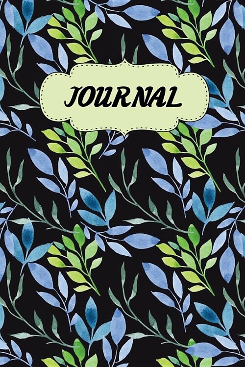 Journal: Delicate Blue and Green Watercolor Leaves, Garden Planner, Notebook for Nature Lovers, Personal Diary, 120 Lined Pages (Paperback)