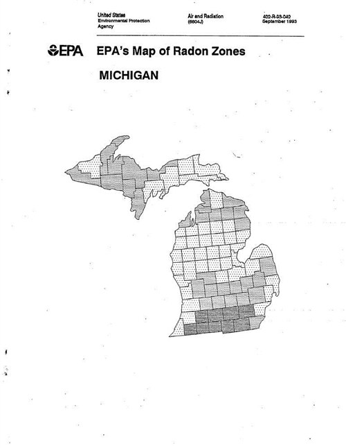 Epas Map of Radon Zones: Michigan (Paperback)