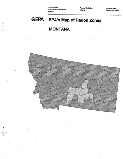 Epas Map of Radon Zones: Montana (Paperback)