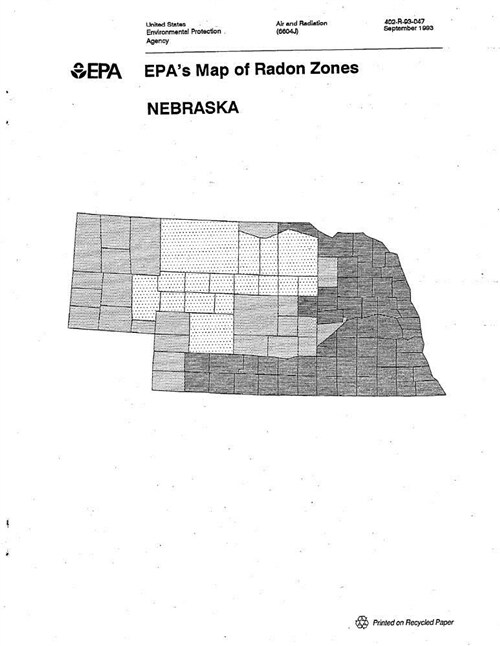 Epas Map of Radon Zones: Nebraska (Paperback)