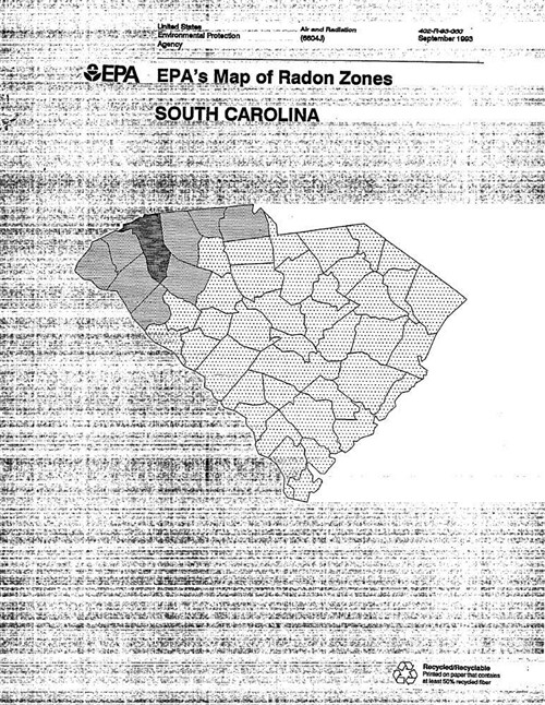 Epas Map of Radon Zones: South Carolina (Paperback)