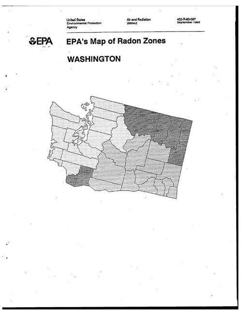 Epas Map of Radon Zones: Washington (Paperback)
