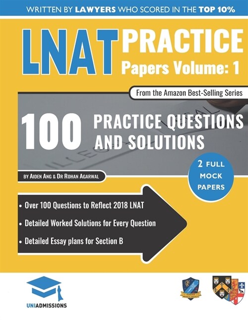 LNAT Practice Papers Volume 1 : 2 Full Mock Papers, 100 Questions in the style of the LNAT, Detailed Worked Solutions, Law National Aptitude Test, Uni (Paperback, New ed)