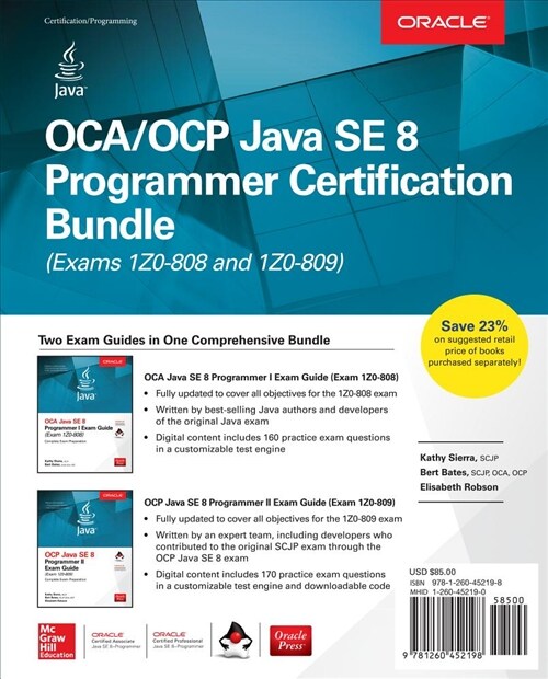 Oca/Ocp Java Se 8 Programmer Certification Bundle (Exams 1z0-808 and 1z0-809) [With CD (Audio)] (Paperback)