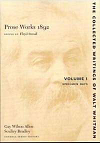 Prose Works 1892: Volumes I and II (Paperback, Revised)