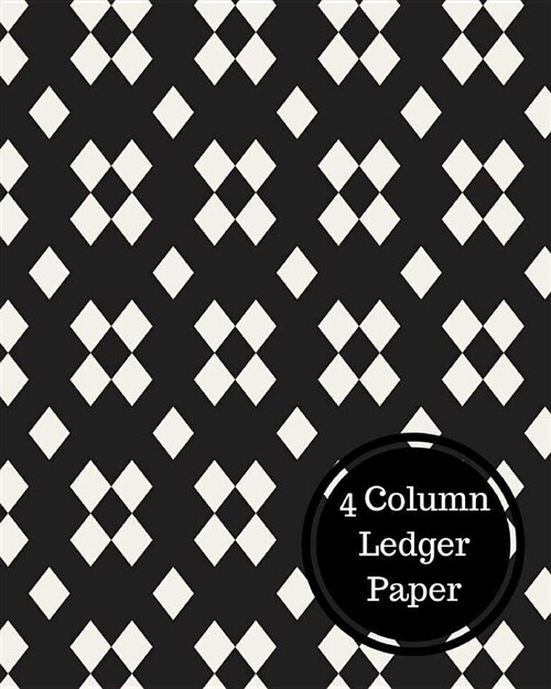 4 Column Ledger Paper: 4 Column Columnar (Paperback)