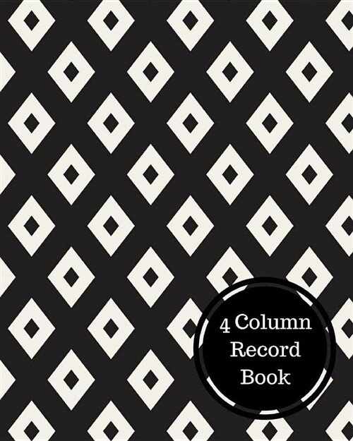 4 Column Record Book: 4 Column Columnar (Paperback)