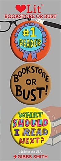 Bookstore or Bust 3-Button Assortment (Hardcover)