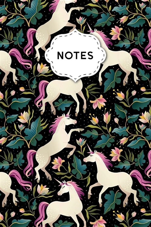 Notes: Hand Drawn Unicorns Pattern Dot Grid Journal for Taking Notes Journaling School or Work (Paperback)