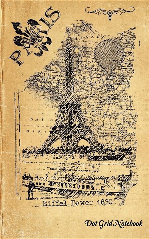 Dot Grid Notebook: Vintage Paris 5x8 Compact Size Journal, 100 Pages (Paperback)