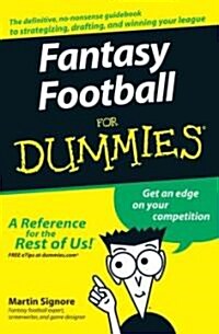 [중고] Fantasy Football for Dummies (Paperback)