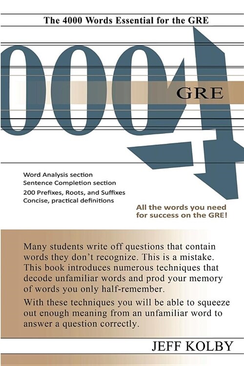 GRE 4000: The 4000 Words Essential for the GRE (Paperback)