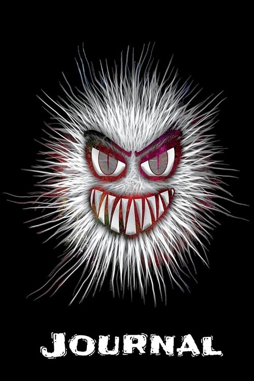Journal: 100 Page Lined Journal - 6x 9 Glossy Cover Lined White Paper - Creepy Evil Hairy Monster (Paperback)