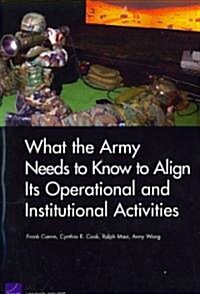 What the Army Needs to Know to Align Its Operational and Institutional Activities (Paperback)