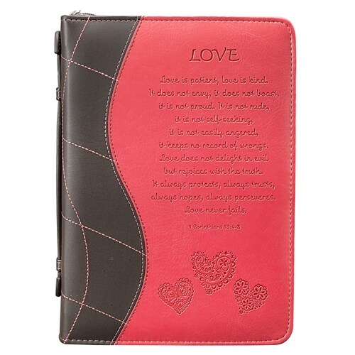 Bible Cover Xlarge Luxleather Pink/Love (Other)