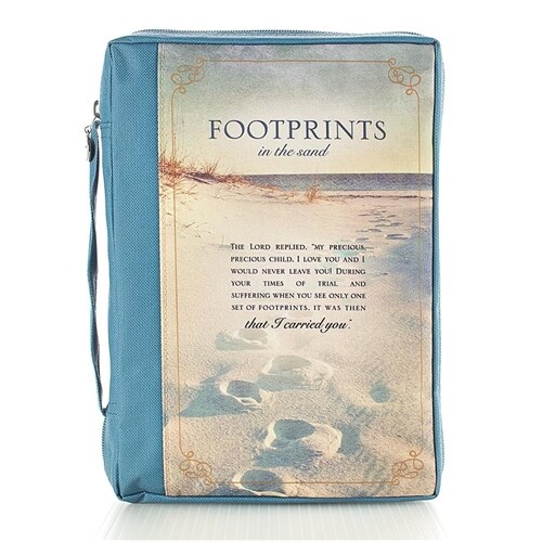 Bible Cover Xlarge Printed Poly Footprints (Other)