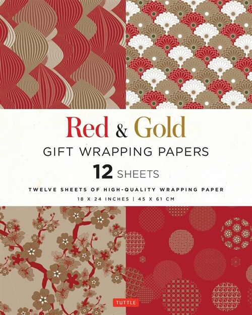 Red & Gold Gift Wrapping Papers: 12 Sheets of High-Quality 18 X 24 Inch Wrapping Paper (Other)