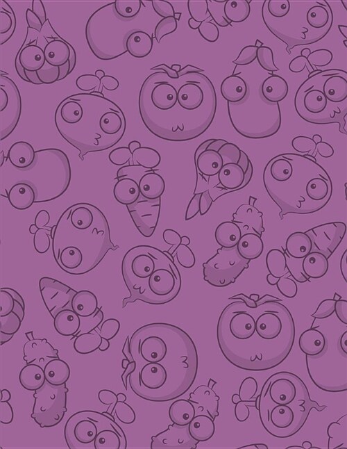 Vegetable Notebook: Purple Kawaii Emoji Journal Lined Ruled Page Paper for Kids Teen Girl Boy Preschool Kindergarten Primary School Great (Paperback)