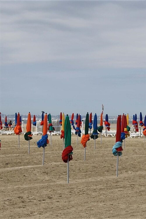 Beach Umbrellas in Deauville, France Journal: Take Notes, Write Down Memories in This 150 Page Lined Journal (Paperback)