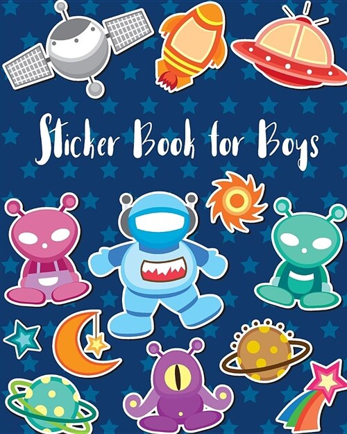 Sticker Book for Boys: Blank Sticker Book for Kids, Boys, Space Galaxy, Blank Notebook Pages, Sticker Collecting Album (Paperback)